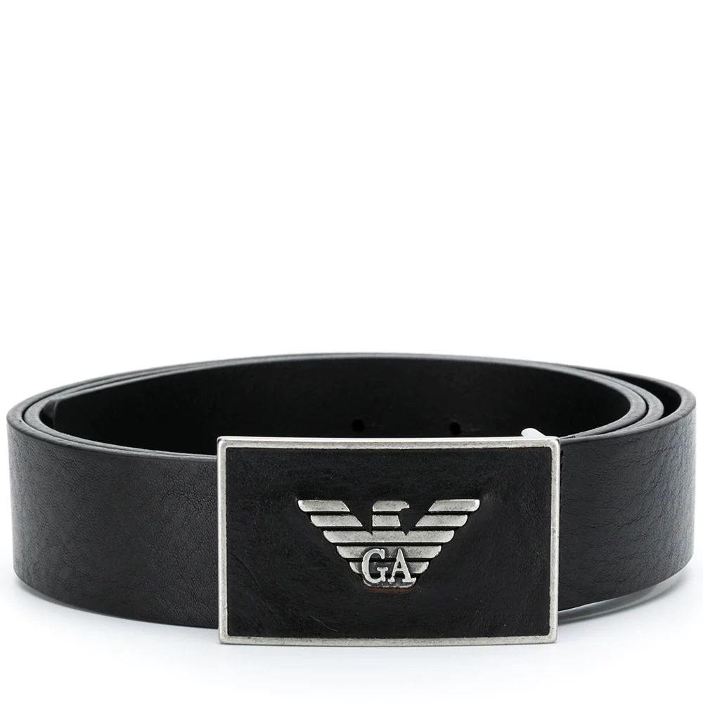 Diržas vyrams, Juoda, Plate belt