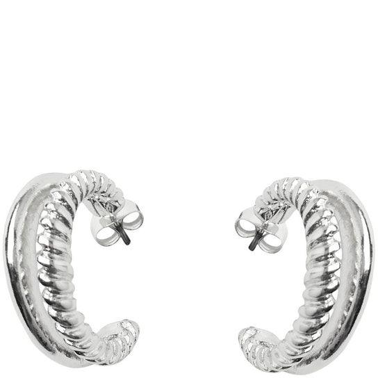 Auskarai moterims, Sidabrinė, PCBINKA HOOP EARRINGS