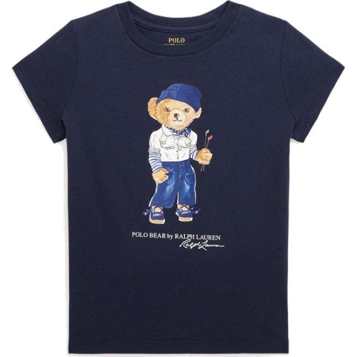 Marškinėliai trump. rankovėmis mergaitėms, Mėlyna, Polo bear jersey tee (2-6x)