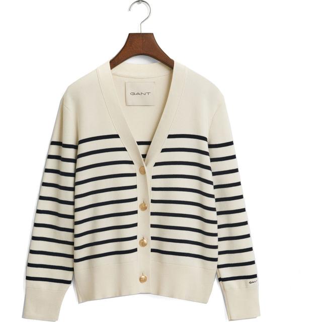 Kardiganas moterims, Balta, Striped cotton cardigan