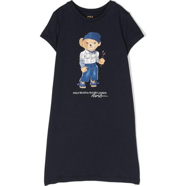 Midi suknelė mergaitėms, Mėlyna, Polo bear jersey dress (2-6x)