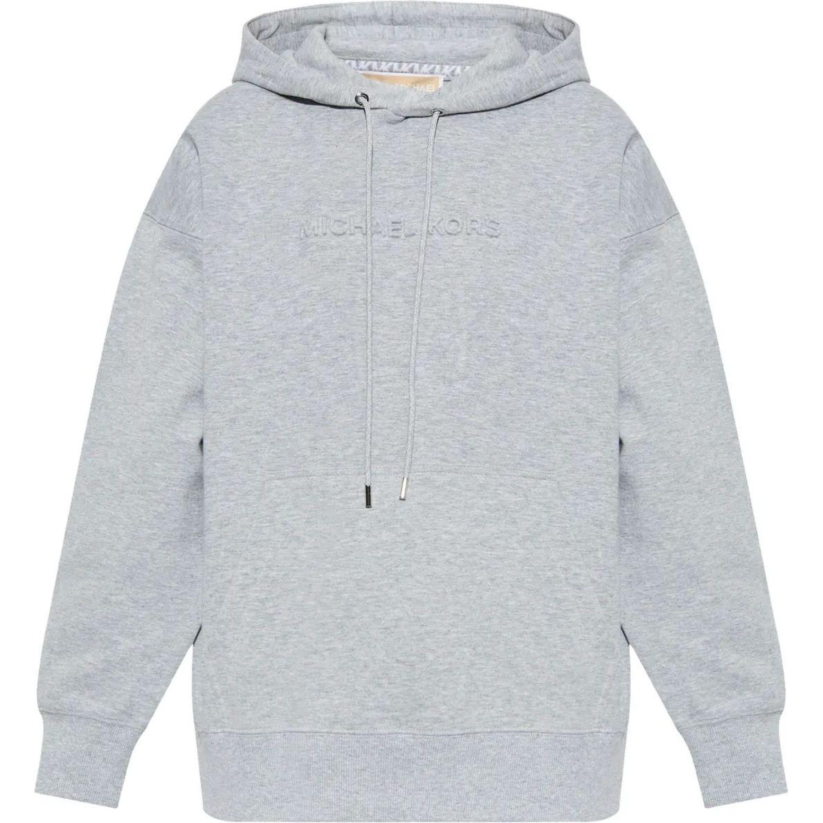 Džemperis moterims, Pilka, Embossed logo hoodie
