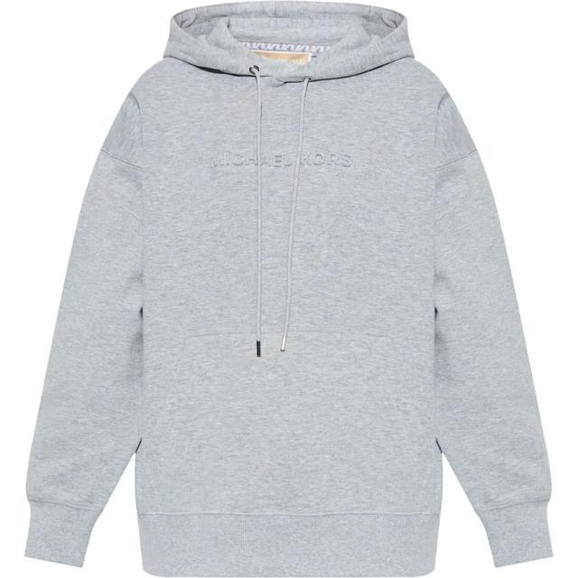 Džemperis moterims, Pilka, Embossed logo hoodie