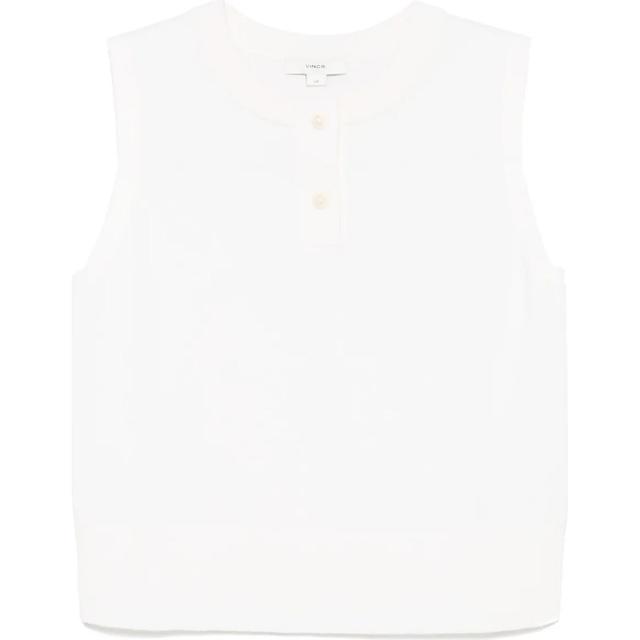 Marškiniai be rankovių moterims, Balta, Henley crew nk shell