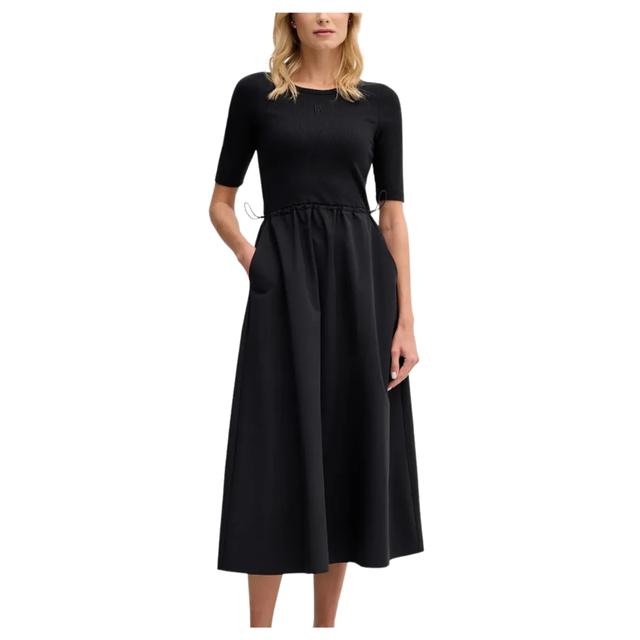 Midi suknelė moterims, Juoda, Ballet sleeve dress
