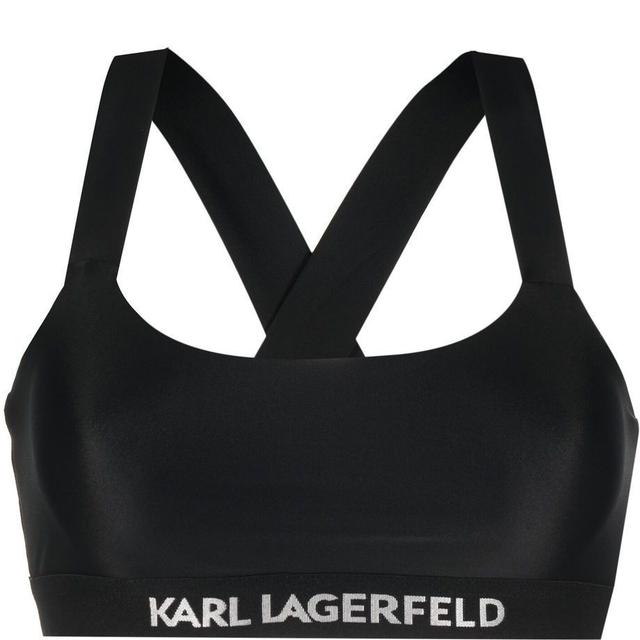 Viršutinė kostiumėlio dalis moterims, Juoda, Bandeau w/ logo elastic