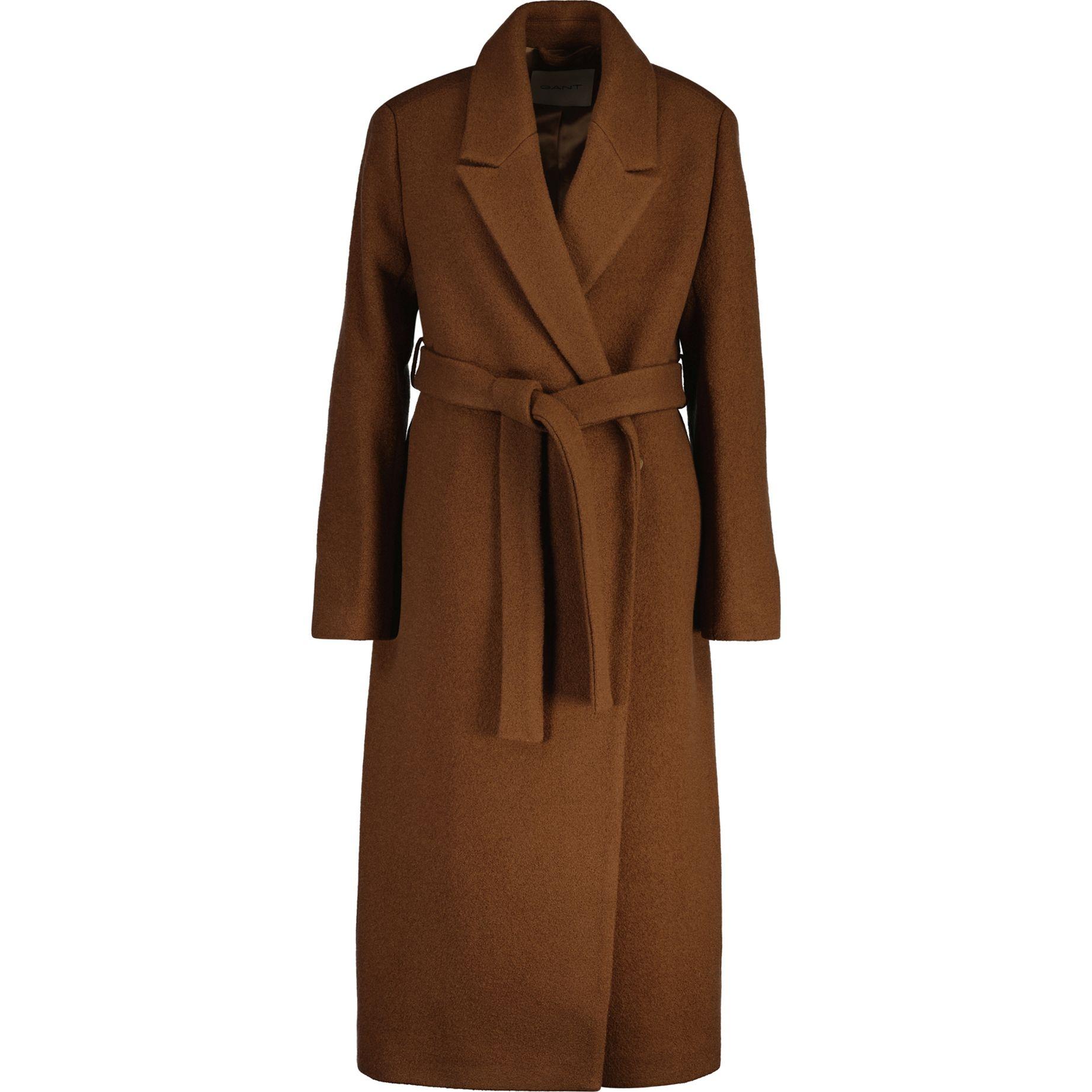 Paltas moterims, Ruda, Textured wrap coat