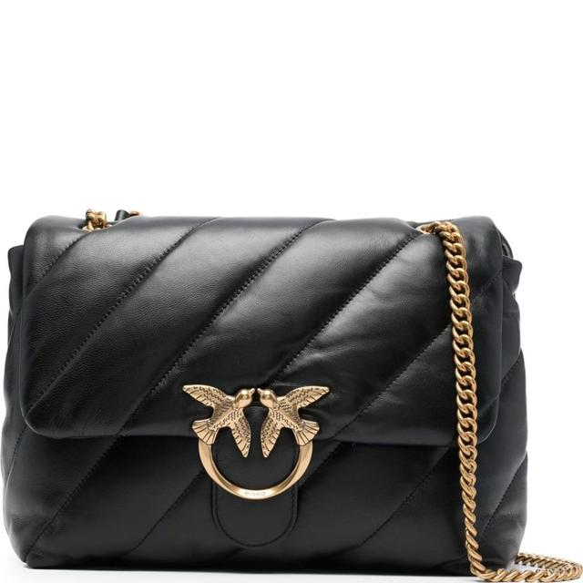 Rankinė per petį moterims, Juoda, Love puff big shoulder bag