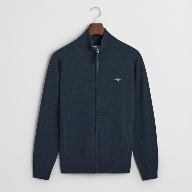 Kardiganas vyrams, Mėlyna, superfine lambswool zip