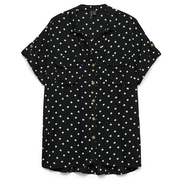 Marškiniai trump. rankovėmis moterims, Juoda, Bumpy ss shirt