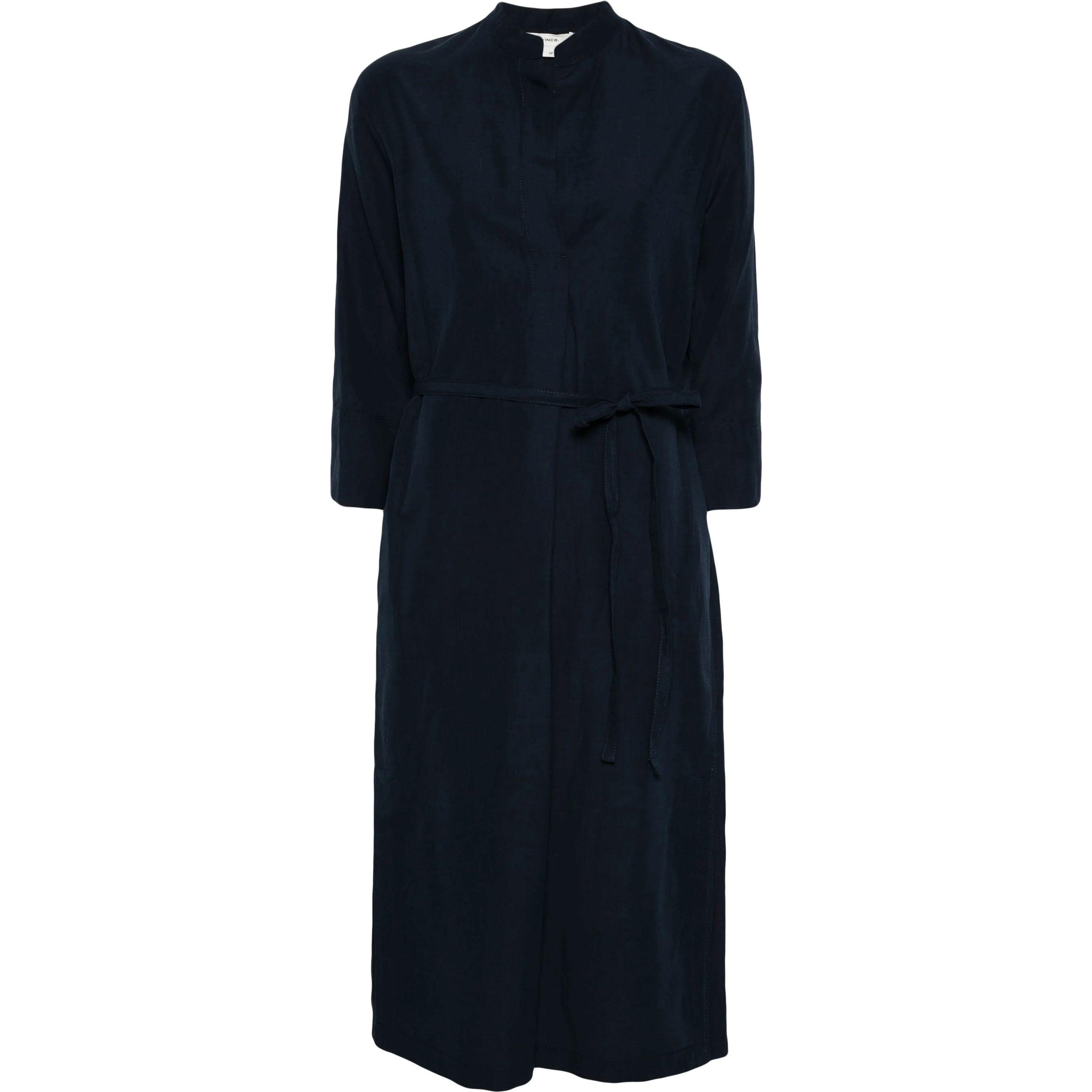 Midi suknelė moterims, Mėlyna, Band collar pullover dress