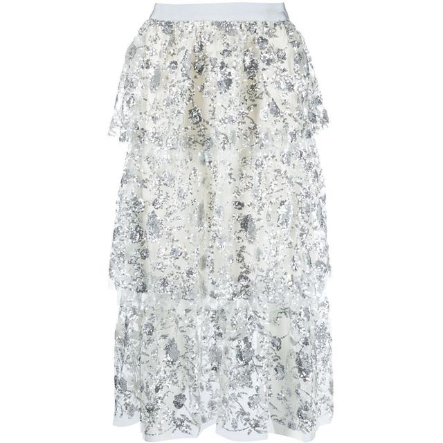Midi sijonas moterims, Kūno, Sequinned tiered midi skirt