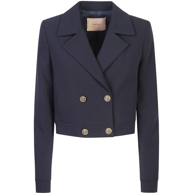 Švarkas moterims, Mėlyna, Cady-texture cropped blazers