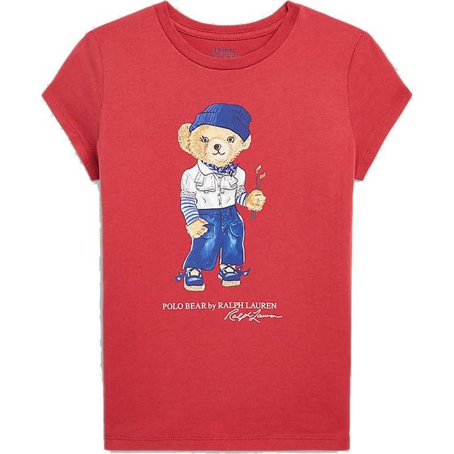 Marškinėliai trump. rankovėmis mergaitėms, Raudona, Short sleeve bear tee (7-16)