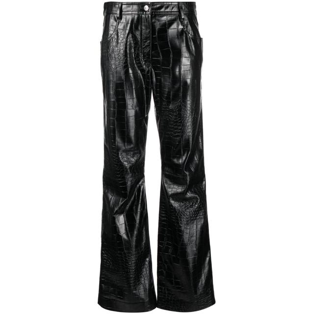 Laisvalaikio kelnės moterims, Juoda, Faux leather pants