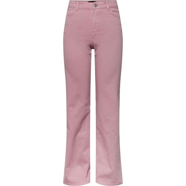 Tiesūs džinsai moterims, Rožinė, PCPEGGY HW WIDE PANT