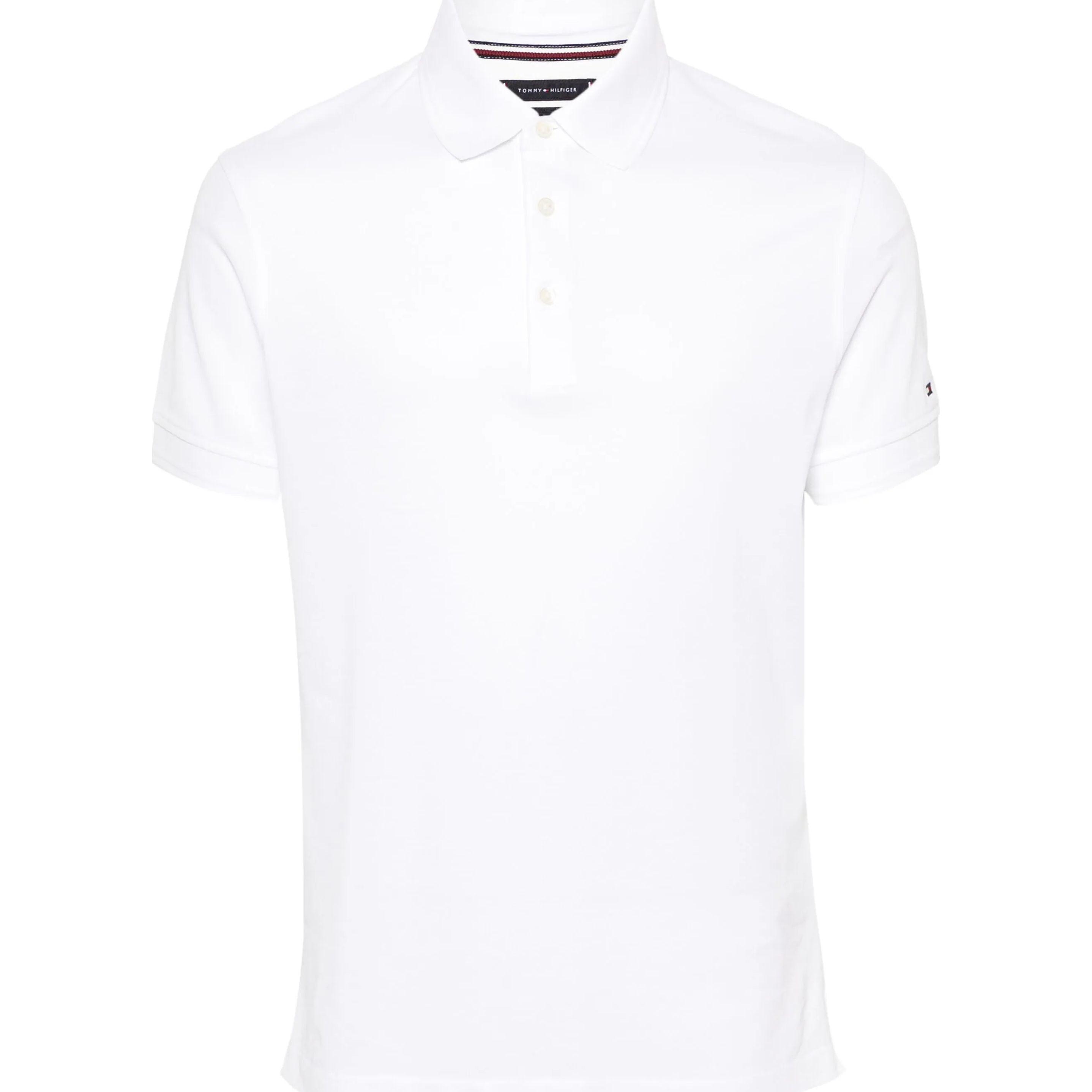 Polo marškiniai trumpos rank. vyrams, Balta, Mercerized pique slim polo