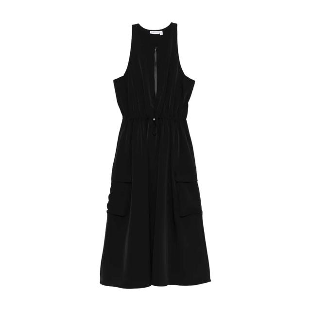Maxi suknelė moterims, Juoda, Merina drape dress