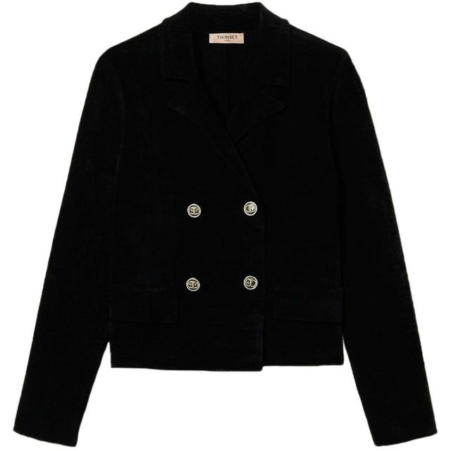 Švarkas moterims, Juoda, Soft knit new fit blazer