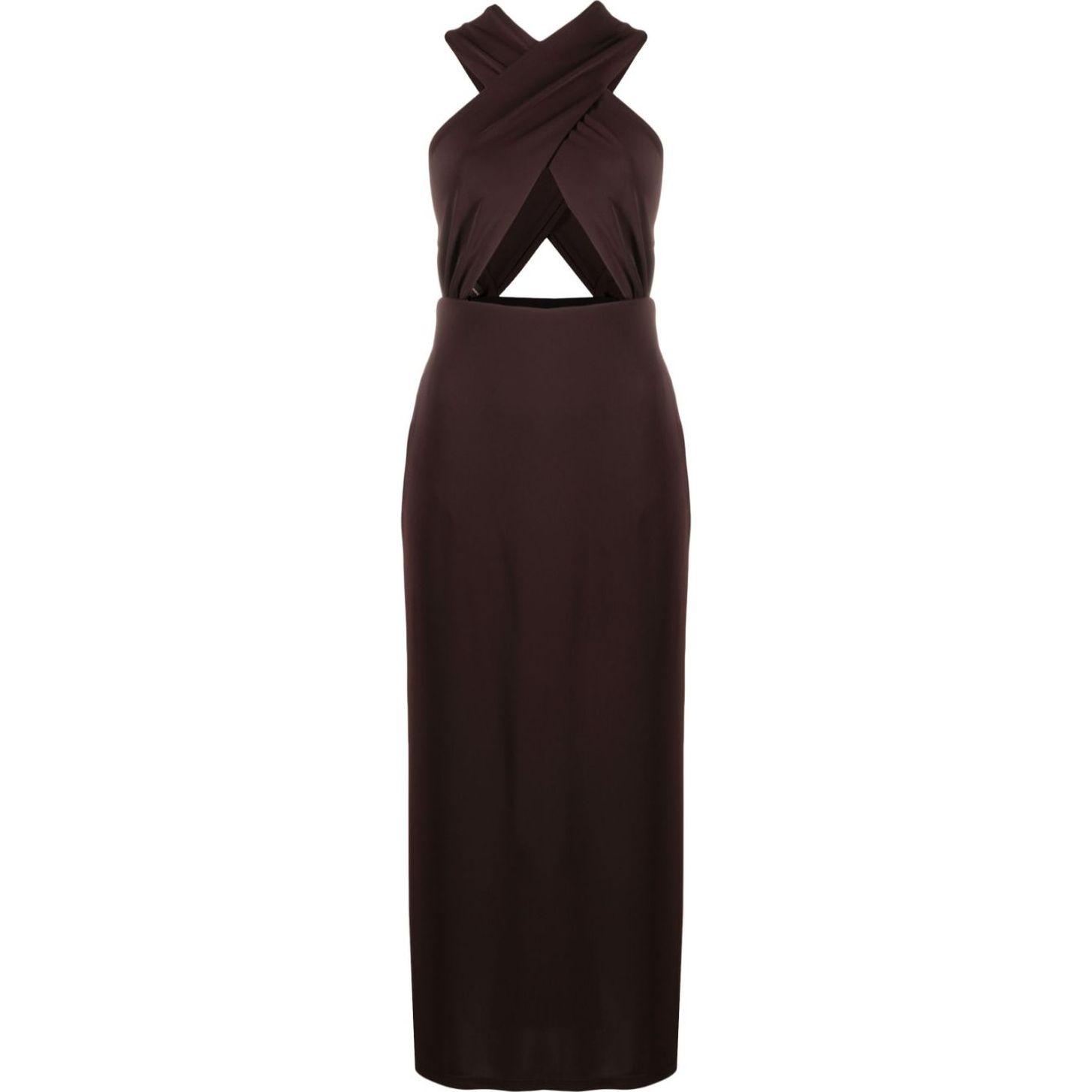 Midi suknelė moterims, Ruda, Maeva halterneck midi dress