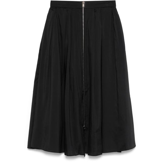 Mini sijonas moterims, Juoda, Front zip parachute