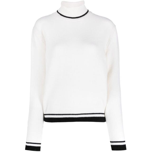 Kardiganas moterims, Balta, Turtleneck sweater