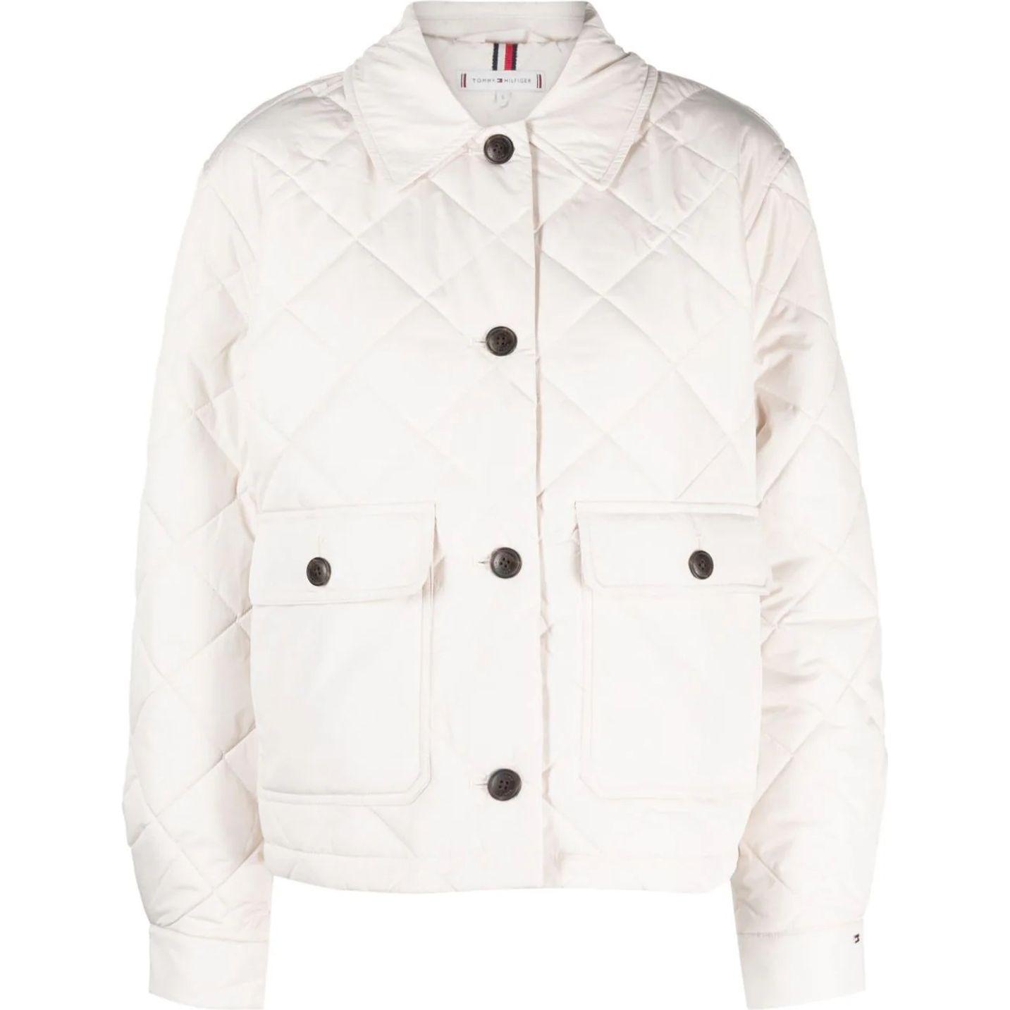 Pūkinė striukė moterims, Smėlio, Shirt collar padded quilt jkt