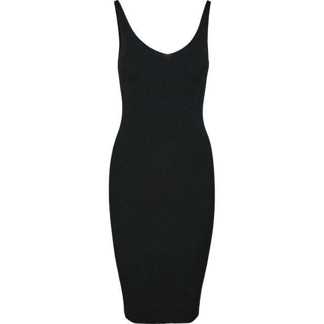 Maxi suknelė moterims, Juoda, VMGOLD RIB SL V-NCK B