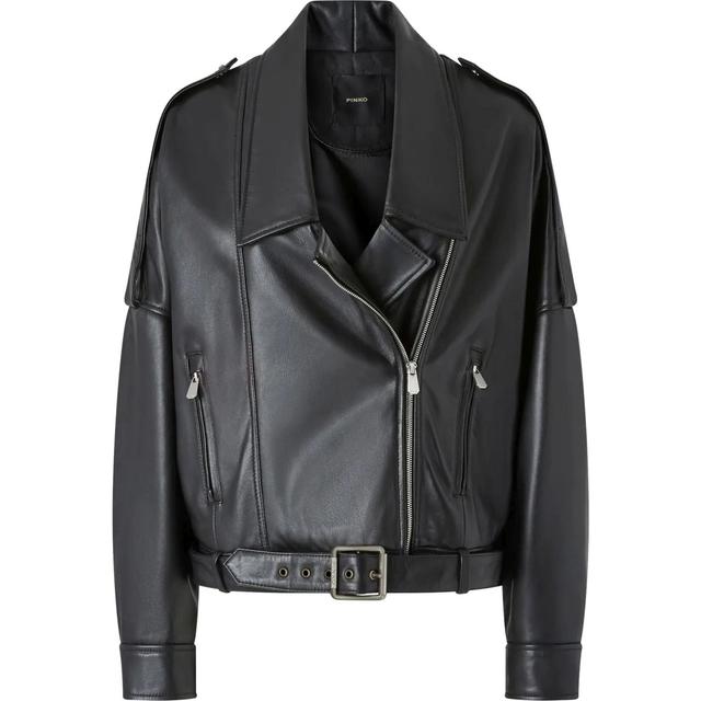 Odinė striukė moterims, Juoda, Confine biker