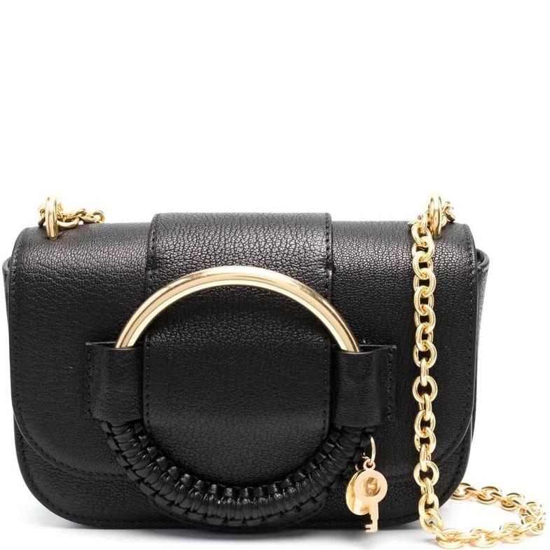 Rankinė per petį moterims, Juoda, Hana chain bag