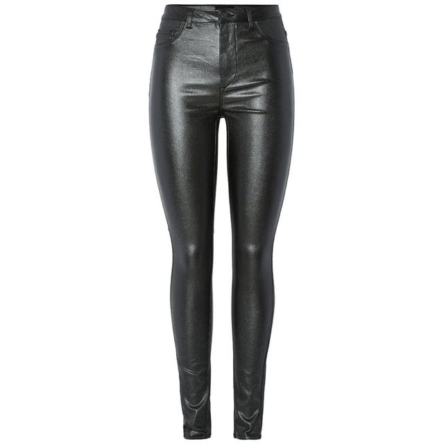 Odinės kelnės moterims, Juoda, Highskin glitter jeggings