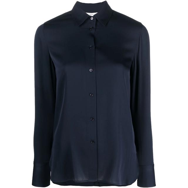 Marškiniai ilgomis rankovėmis moterims, Mėlyna, Slim fitted blouse