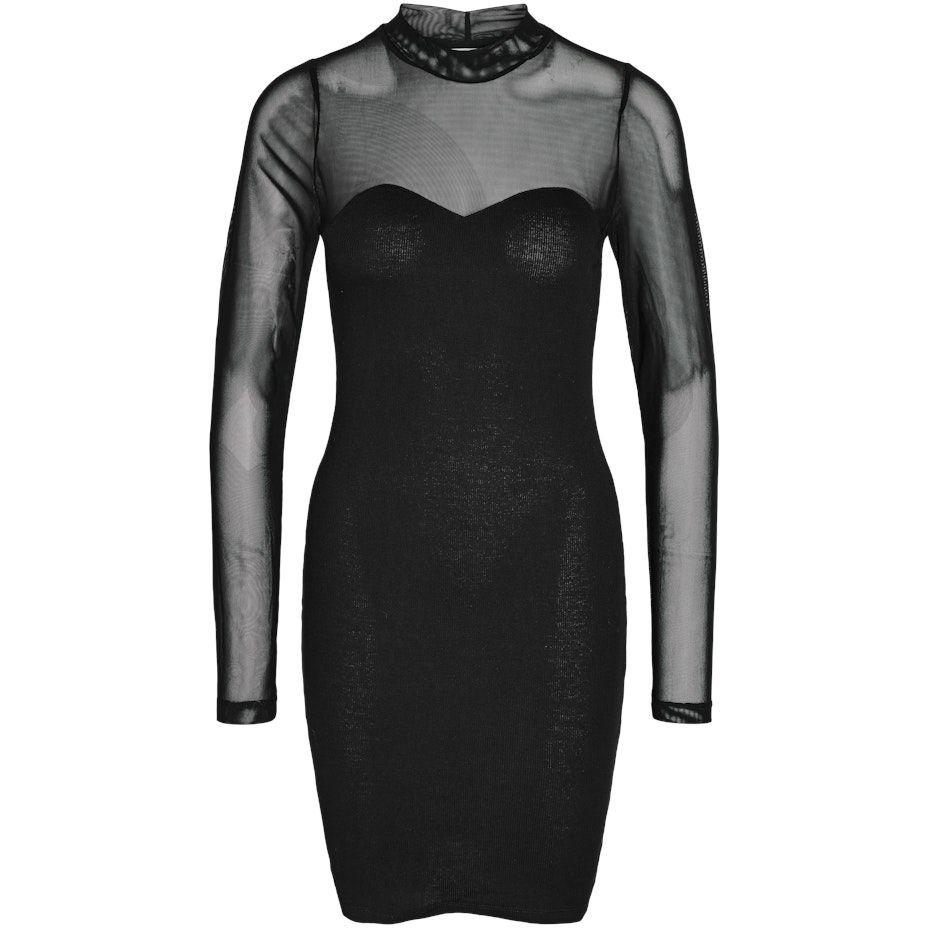 Mini suknelė moterims, Juoda, NMSTINE L/S MIX DRES