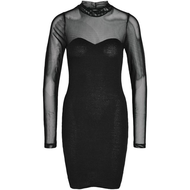 Mini suknelė moterims, Juoda, NMSTINE L/S MIX DRES