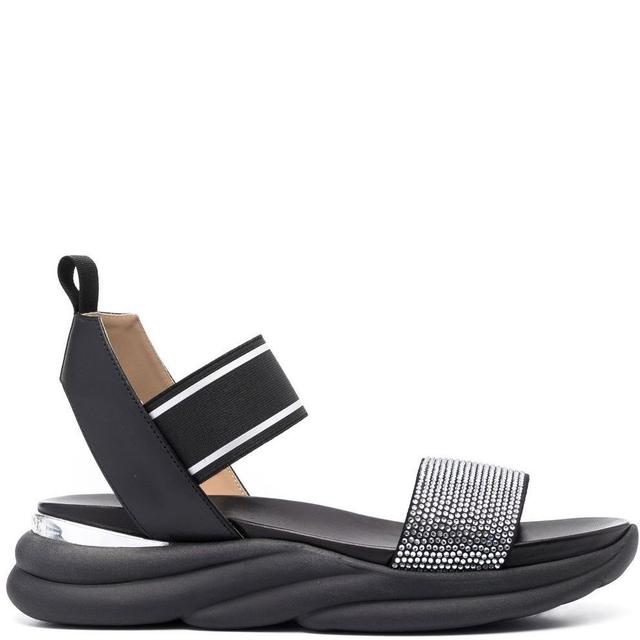 Basutės moterims, Juoda, Flat woman sandals