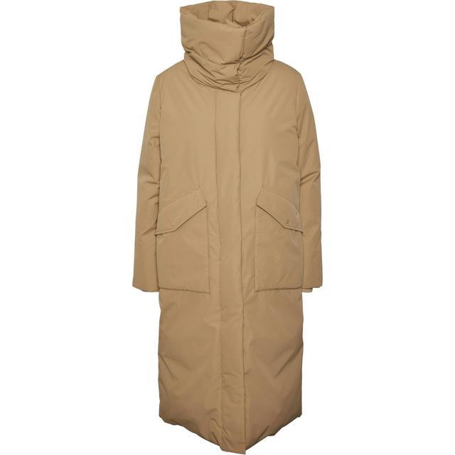 Pūkinis paltas moterims, Ruda, Rikke long down coat