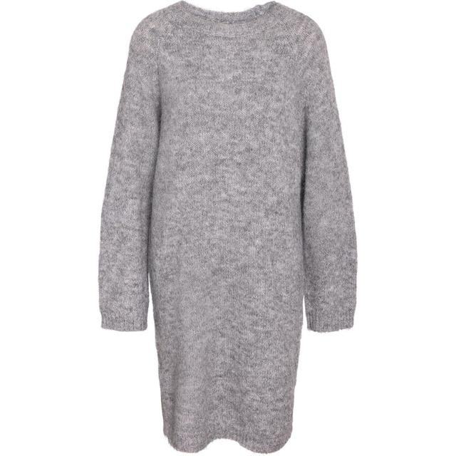 Megzta suknelė moterims, Pilka, Sutton o-neck knit dress