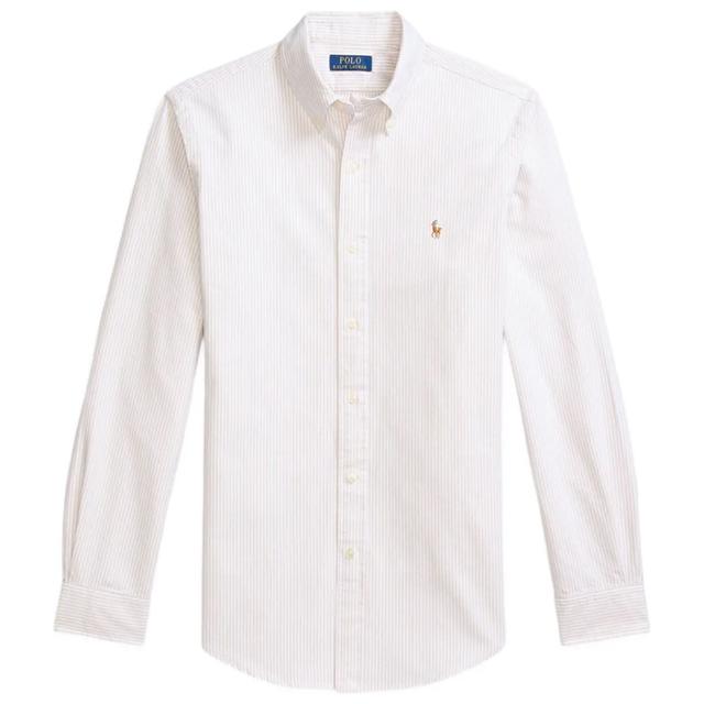 Marškiniai ilgomis rankovėmis vyrams, Smėlio, Long sleeve-sport shirt