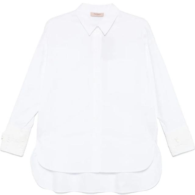 Marškiniai ilgomis rankovėmis moterims, Balta, Lace-appliqué shirt