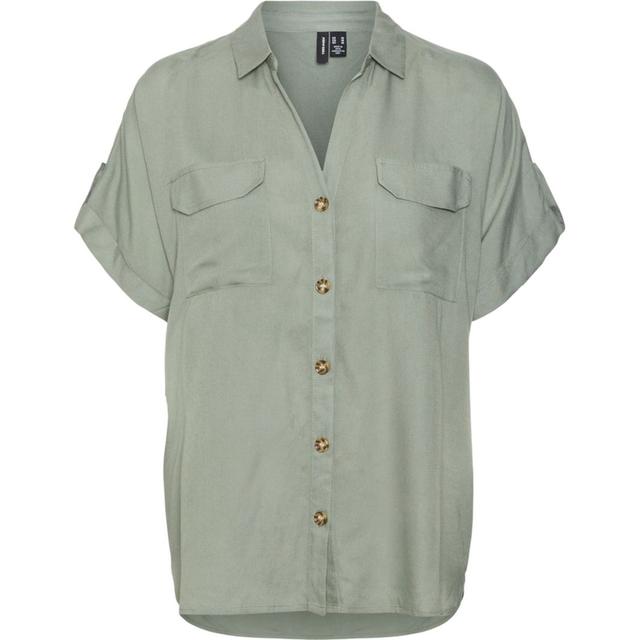 Marškiniai trump. rankovėmis moterims, Chaki, Bumpy shirs