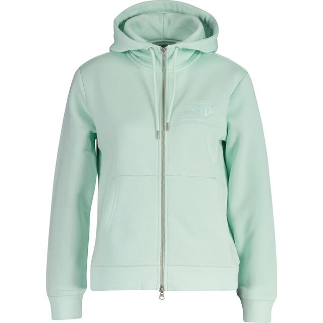 Džemperis moterims, Žalia, Reg tonal shield zip hoodie