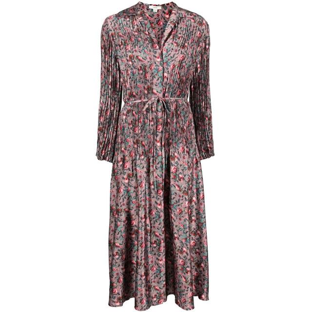 Maxi suknelė moterims, Rožinė, Berry blooms pleated shir