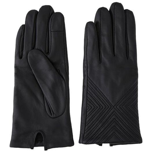 Pirštuotos pirštinės moterims, Juoda, PCNAVIA LEATHER