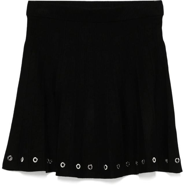 Mini sijonas moterims, Juoda, Logo gromet swtr skr