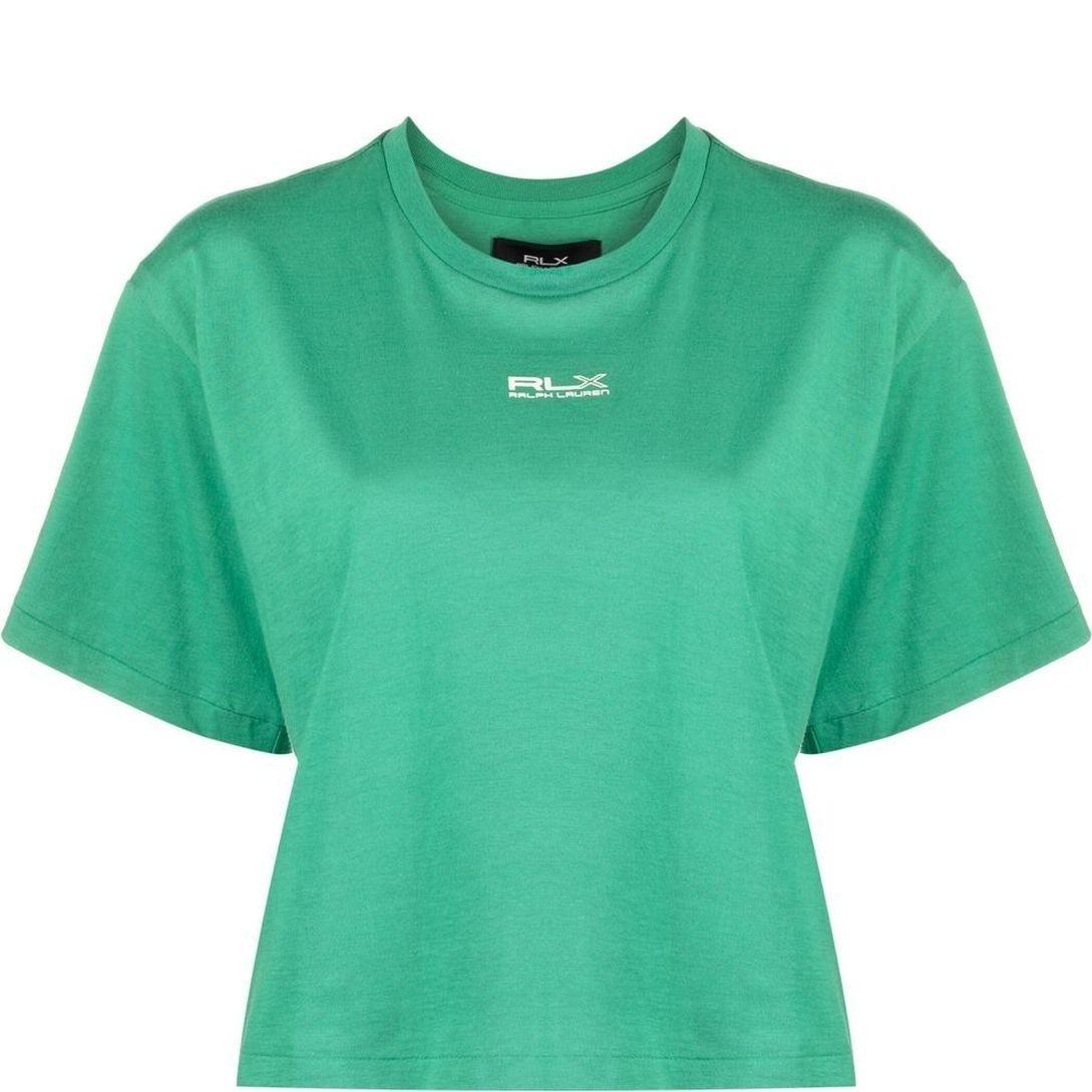 Marškinėliai trump. rankovėmis moterims, Žalia, Short sleeve cropped t-shirt