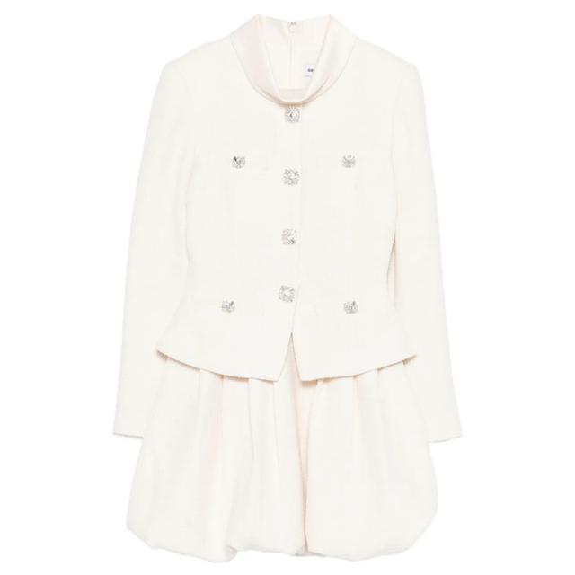 Mini suknelė moterims, Smėlio, Boucle collared mini dress