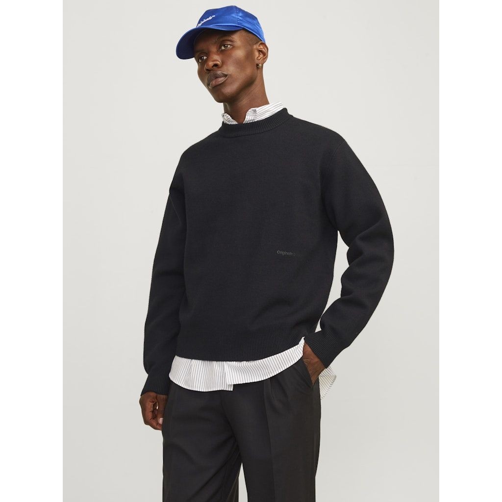 JACK & JONES Megztinis vyrams, Juoda, Vester bro knit crew neck 2