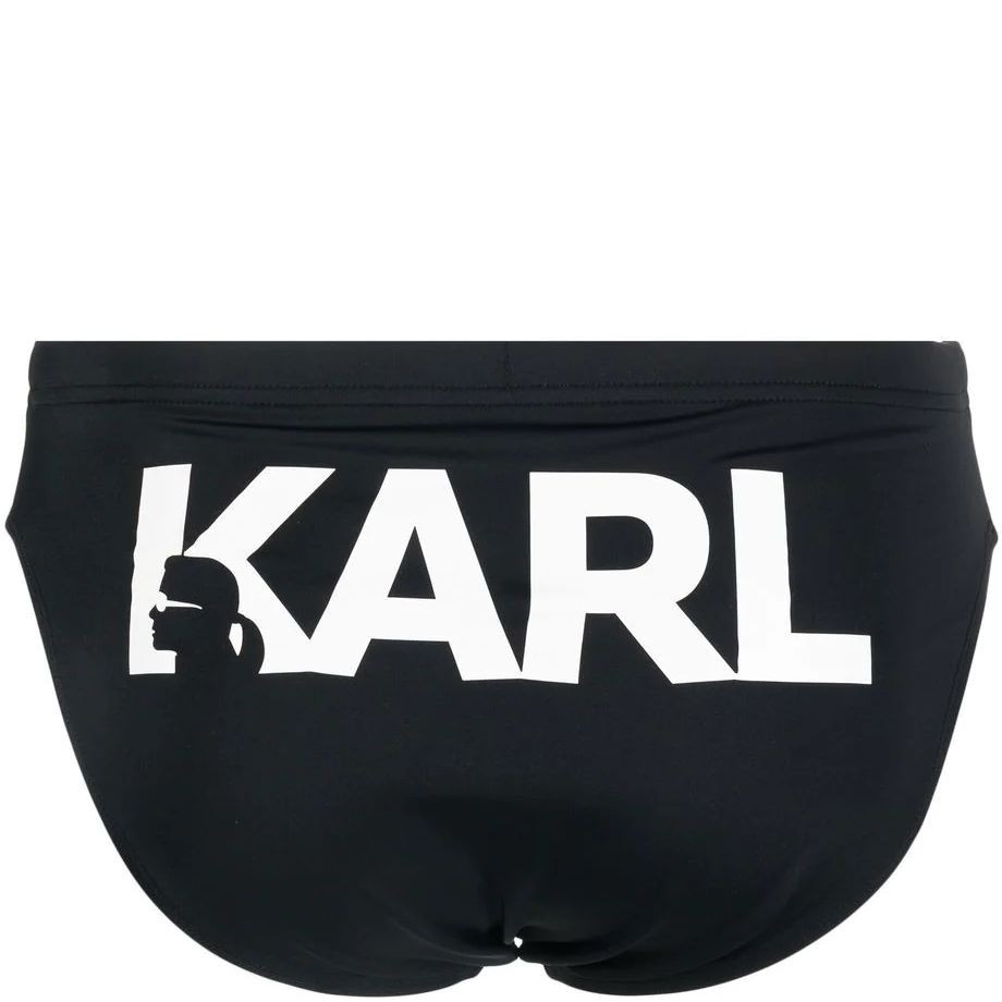 KARL LAGERFELD Apatinė kostiumėlio dalis vyrams, Juoda, Karl logo speedo 2