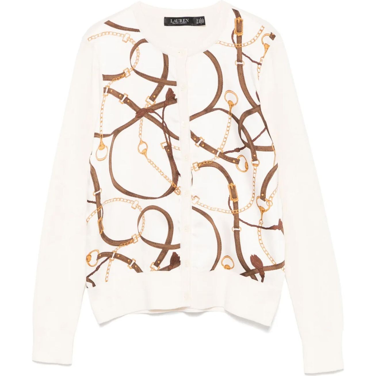 LAUREN RALPH LAUREN Kardiganas moterims, Smėlio, Ofryah long sleeve cardigan