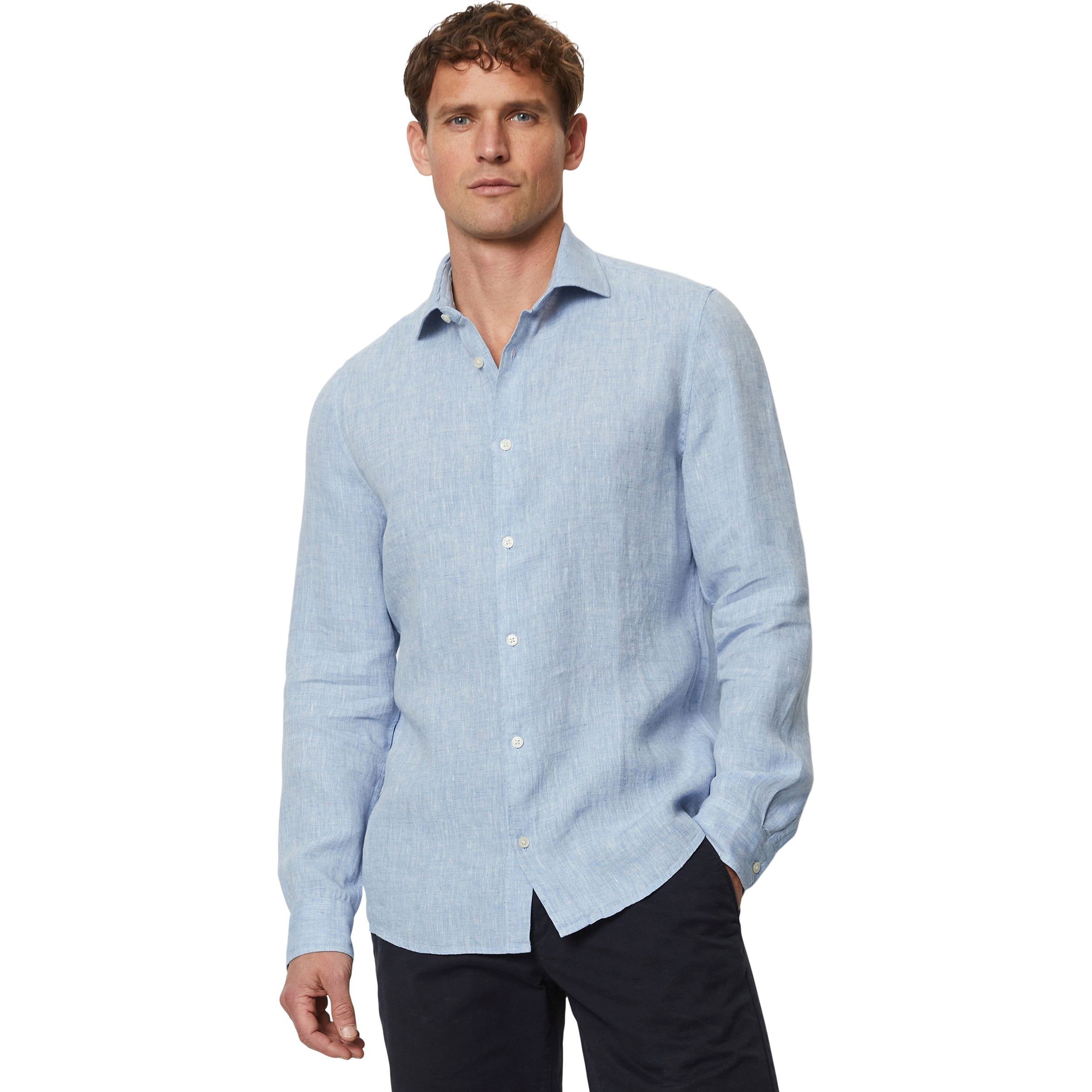 MARC O'POLO Marškiniai ilgomis rankovėmis vyrams, Mėlyna 2